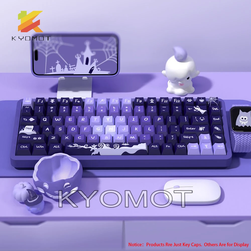 KYOMOT 158 Ключей с монстрами в аниме-тематике, колпачки для ключей, PBT Dye-SUB, Сделай сам, Вишневый профиль, колпачок для ключей для механической клавиатуры MX Switch