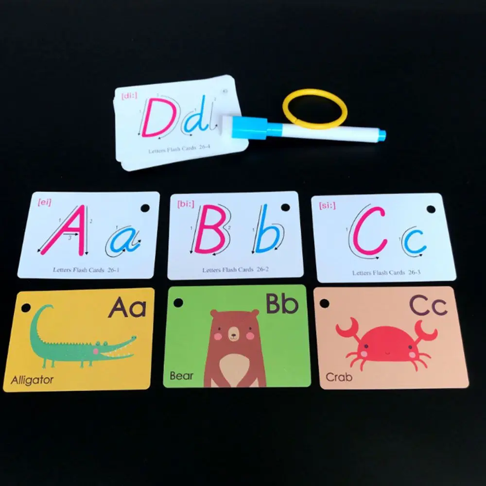 Детский алфавит, изучение английского языка, раннее обучение животных, флеш-карты, обучающие игрушки, обучающие карты, тренировка памяти