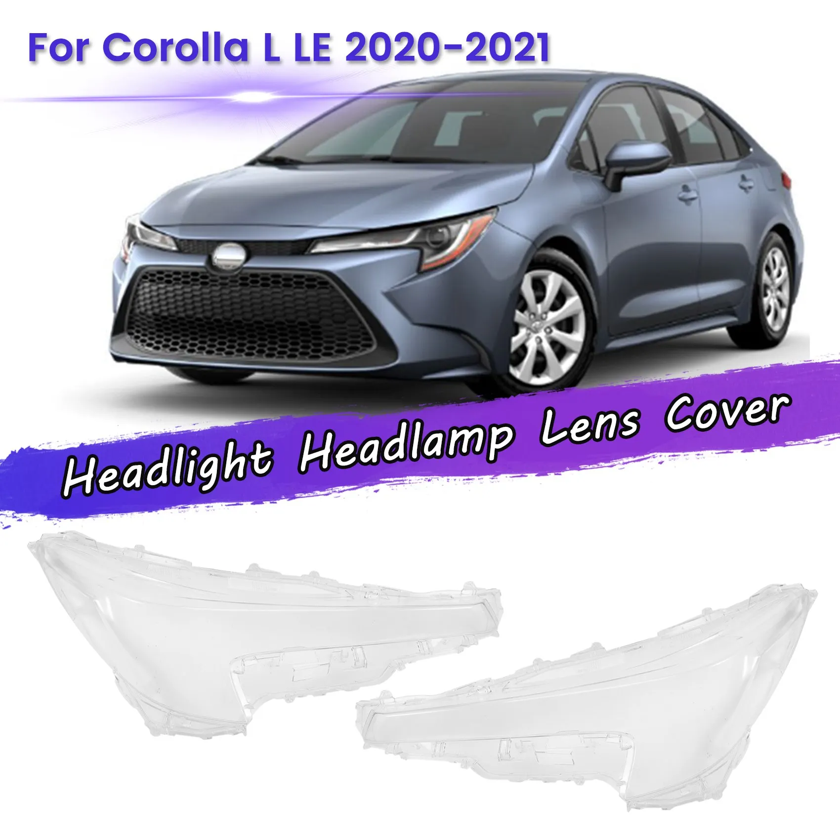 Для Toyota Corolla L LE 2020-2021, крышка объектива левой боковой фары, Абажур для фары, крышка объектива