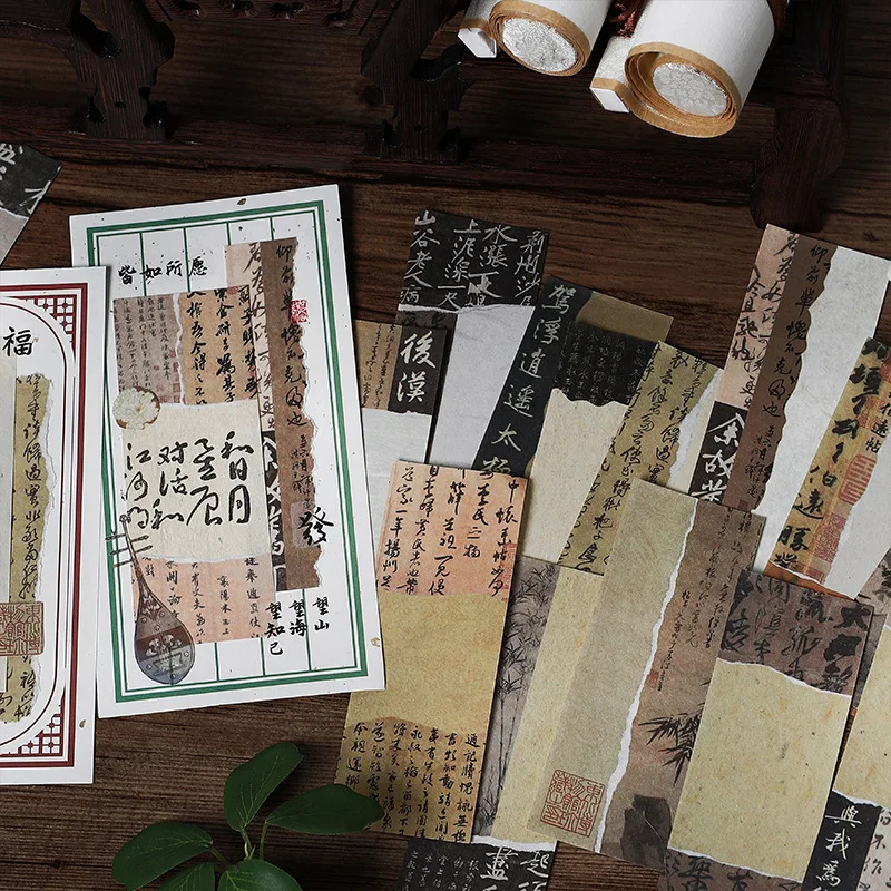 MOHAMM 40 Листов Липкой Бумаги для Заметок в китайском стиле, Написанной от руки Знаменитыми Картинами, Бумага для Сообщений
