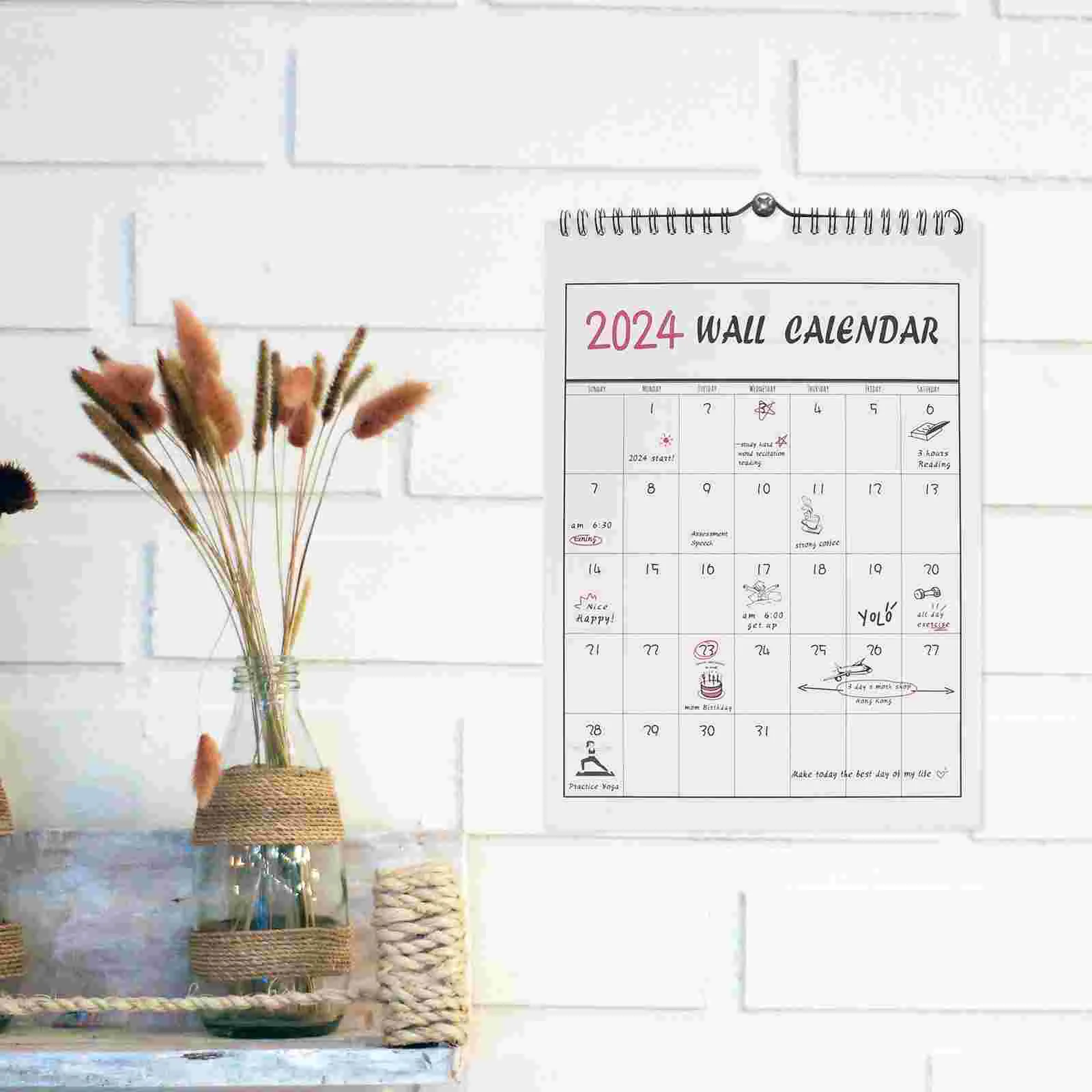 Календарь встреч, Висящий На Стене Офиса На Год Ежедневного Использования, Домашнее Хозяйство на 2023-2024 Годы, Ежемесячная Комната