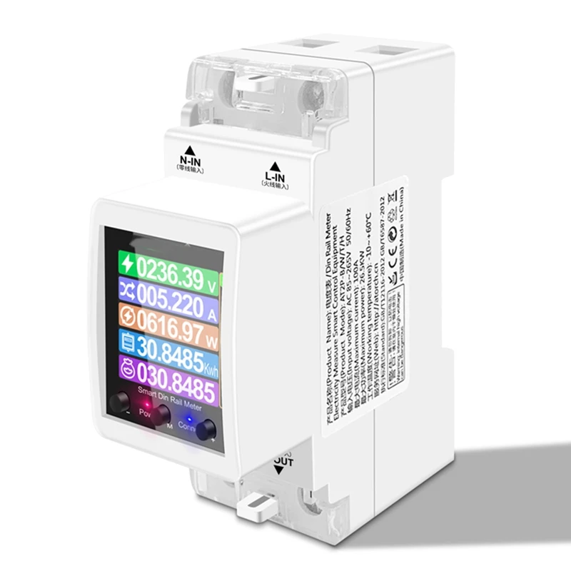 AT2PW 100A Tuya WIFI Din рейка Счетчик энергии Умный переключатель дистанционного Управления AC 220 В Цифровой Вольт-кВтч Частотный коэффициент Метр