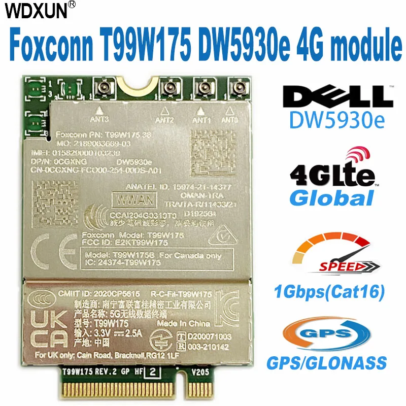 DW5930e T99W175 Модуль LTE 5G X55 Модуль 5G DP/N 0K1YCW для ноутбука Dell Latitude 5430 7330 DW5930e-eSIM-карта