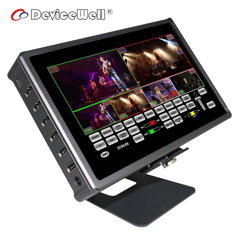 Видеопереключатель DeviceWell HDS7105S HDS8107 с сенсорным экраном 4 * HDMI-совместимый КОММУТАТОР для видеопотока на нескольких экранах