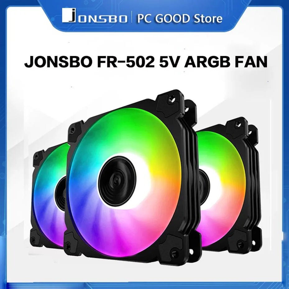 Jonsbo Fr-502 120 мм 5 В 3PIN ARGB охлаждающий вентилятор 12 В PWM 12 см Rgb Aura светодиодный вентилятор охлаждения процессора 10 светодиодных ламп Бусины Красочный светодиодный световой эффект