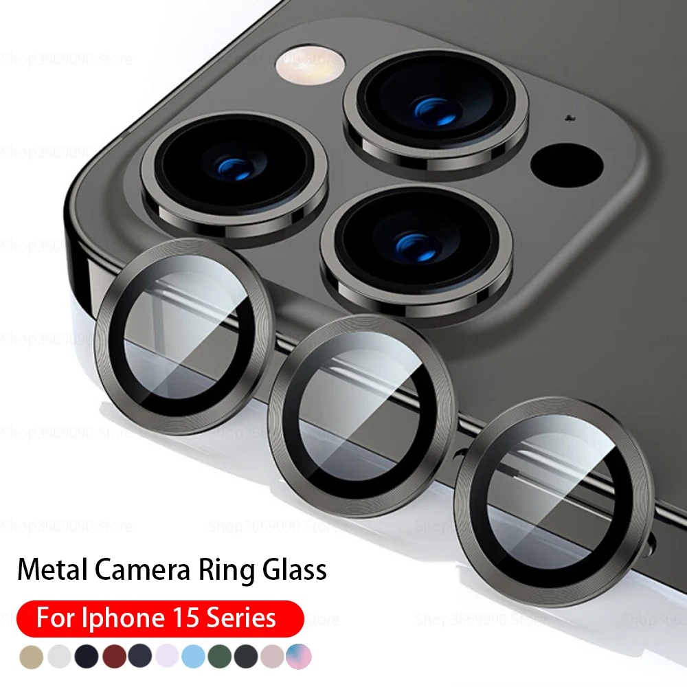 Стекло Объектива камеры Для iPhone 15 Pro Max Plus ifone 15Pro Металлическое Кольцо Для Объектива, Защитная Пленка Для экрана iphone15 ProMax, Защитная Стеклянная Крышка