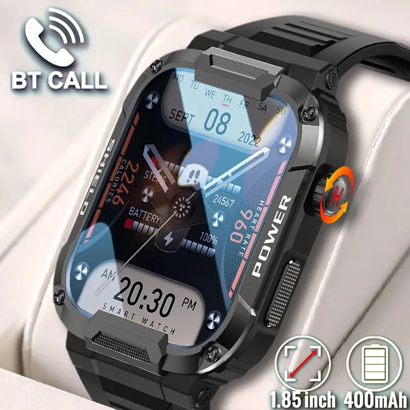 2023 Новые Умные часы с полным сенсорным управлением, Мужские часы для фитнеса с кислородом, измеряющим кровяное давление, 5ATM, Водонепроницаемые Военные Умные часы для Android Xiaomi