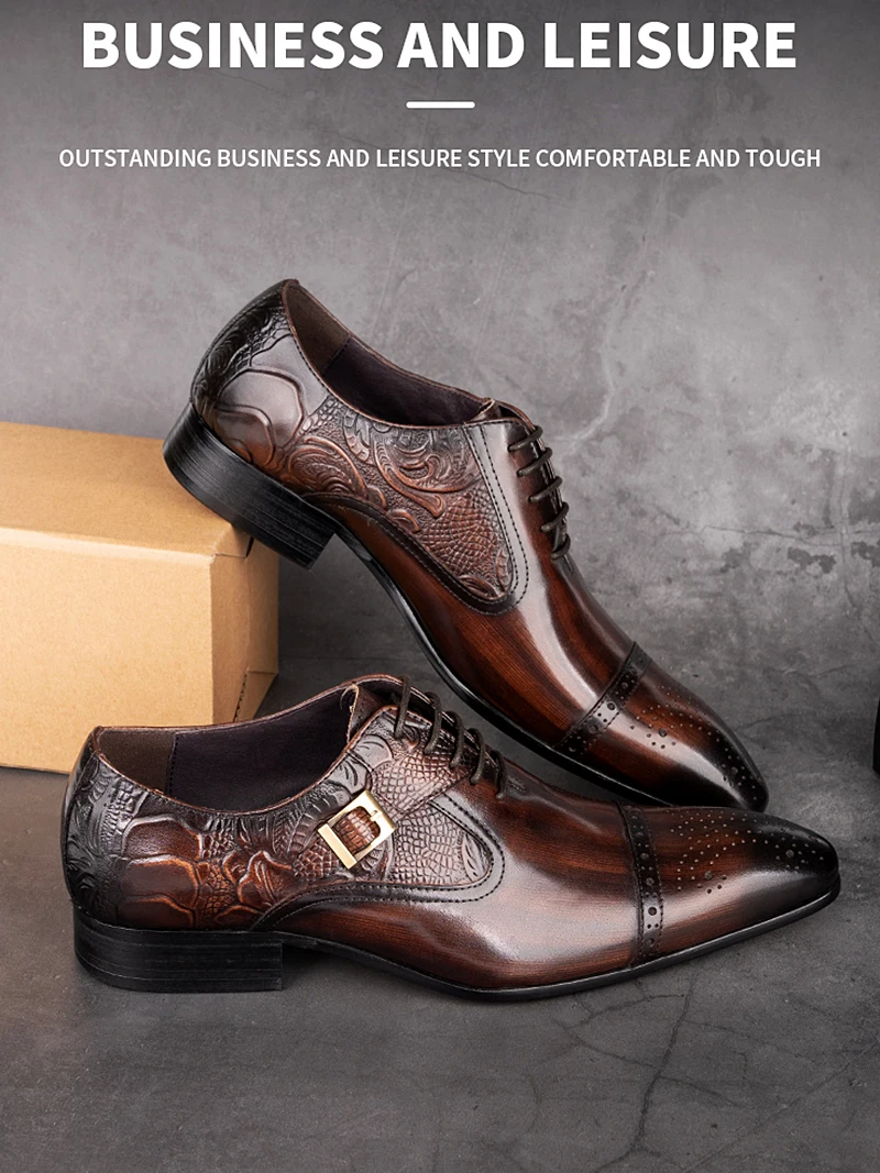 Роскошная деловая кожаная обувь высокого класса, мужские оксфорды, Элегантные вечерние модельные туфли из натуральной кожи, мужская обувь европейского стиля