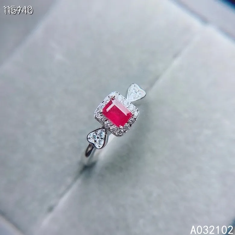 KJJEAXCMY fine jewelry S925 стерлинговое серебро, инкрустированное натуральным рубином, новинка, благородное регулируемое кольцо для девочек, тест на поддержку в китайском стиле