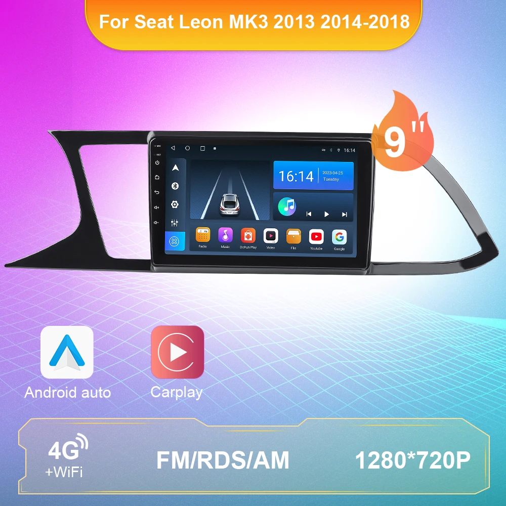 Автомобильный Радиоприемник Для Seat Leon 3 MK3 2012-2020 GPS Навигация 4G WIFI DSP BT Carplay Android 10 Видеоплеер 2 Din Авто Мультимедиа