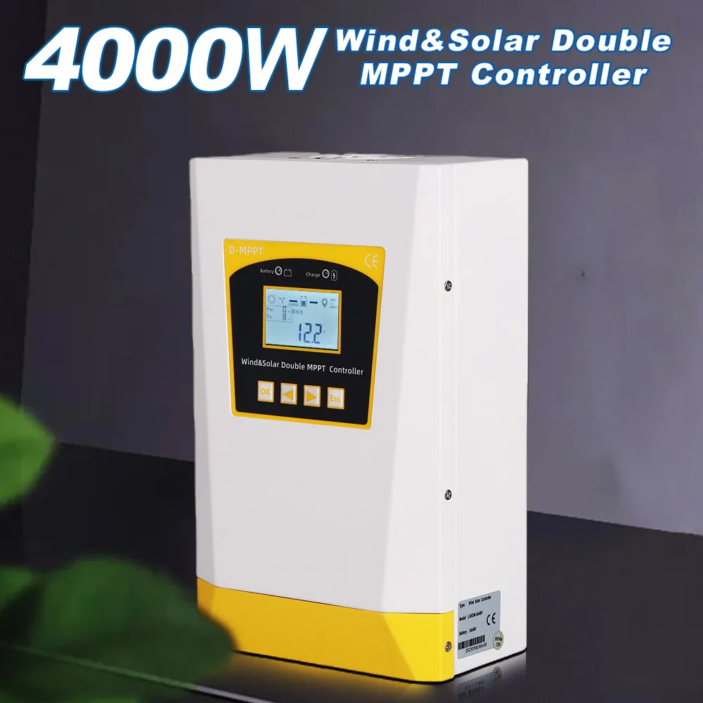 Солнечная и ветровая Гибридная система управления Двойной MPPT Зарядкой 4000 Вт 12 В 24 В и 24 В 48 В Автоматический Регулятор Ветрогенератора домашнего использования