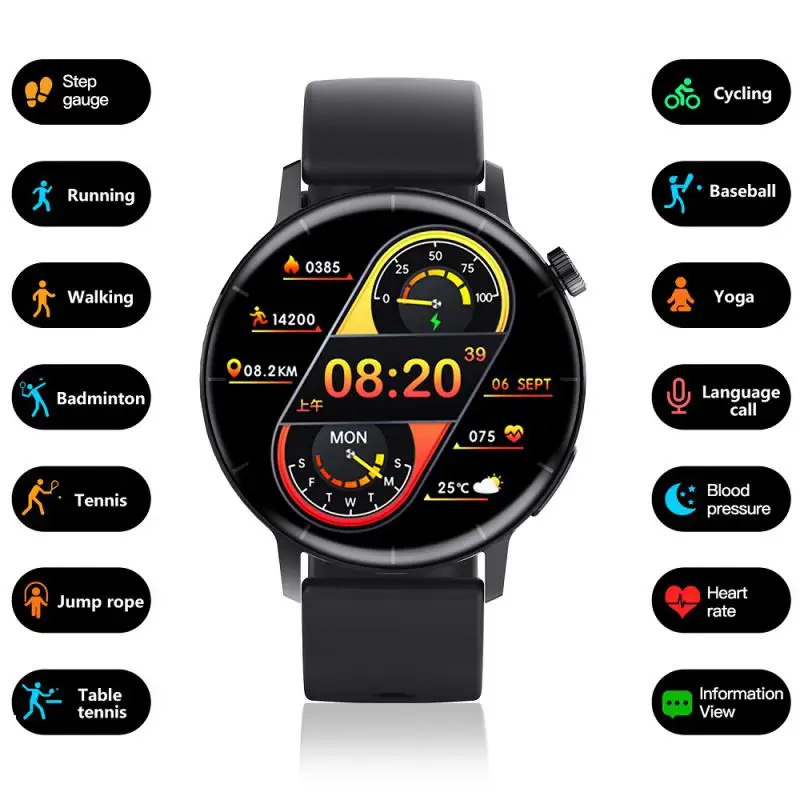F22R Смарт-часы BT Call Smartwatch Фитнес Android Температура тела/Сон/Частота сердечных сокращений/Монитор уровня глюкозы в крови IP67 Водонепроницаемый 9